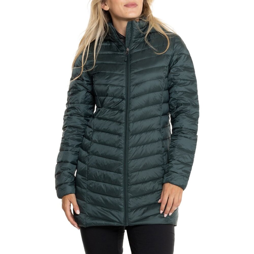 NEW 32 Degrees Quilted Packable Down Jacket - 3/4-Length, Detachable Hood 1225